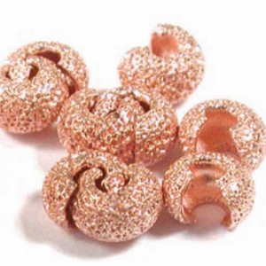 Crimp Bead Cover, Copper, Star Dust, 4 mm, pkg of 10